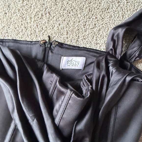 Oh Polly Black One Shoulder Corset Mini Dress size 6 - Picture 6 of 7